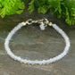 3mm Clear White Opalite Anklet with clasp and a dangle.