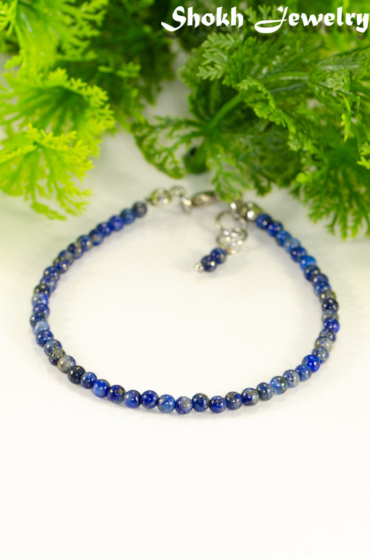 3mm Lapis Lazuli Anklet.