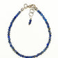 Top view of 3mm Lapis Lazuli Anklet.