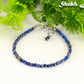 3mm Lapis Lazuli Bracelet with Clasp and a dangle.