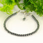 3mm Natural Hematite Anklet with clasp, an extension chain and a dangle.