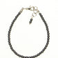 Top view of 3mm Natural Hematite Anklet.