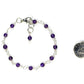 4mm Amethyst Link Anklet beside a dime.