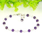 Close up of 4mm Amethyst Link Anklet.
