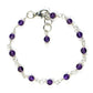 Top view of 4mm Amethyst Link Anklet.