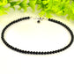 4mm Black Obsidian Crystal Choker Necklace for women.