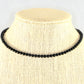 Close up of 4mm Black Obsidian Crystal Choker Necklace.