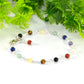 4mm Chakra Gemstone Link Bracelet with Clasp and a dangle