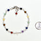 4mm Chakra Gemstone Link Bracelet with Clasp beside a dime.