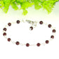 Close up of 4mm Garnet Link Anklet.
