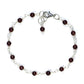 Top view of 4mm Garnet Link Anklet.