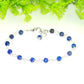 4mm Lapis Lazuli Link Chain Anklet with clasp.