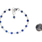 4mm Lapis Lazuli Link Chain Anklet beside a dime.
