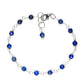 Top view of 4mm Lapis Lazuli Link Chain Anklet.