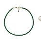 4mm Natural Malachite Choker Necklace beside a dime.