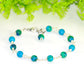 6mm Blue Jade Link Bracelet with clasp.