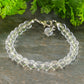 6mm Clear Quartz Beaded Anklet with clasp and a dangle.
