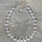 Top view of 6mm Clear Quartz Beaded Anklet.