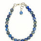 Top view of 6mm Lapis Lazuli Beaded Anklet.