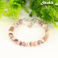 6mm Pink Zebra Jasper Beaded Bracelet for women.