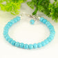 6mm Turquoise Howlite Beaded Anklet with clasp and a dangle.