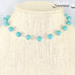 8mm Turquoise Howlite Link Choker Necklace displayed on a bust.
