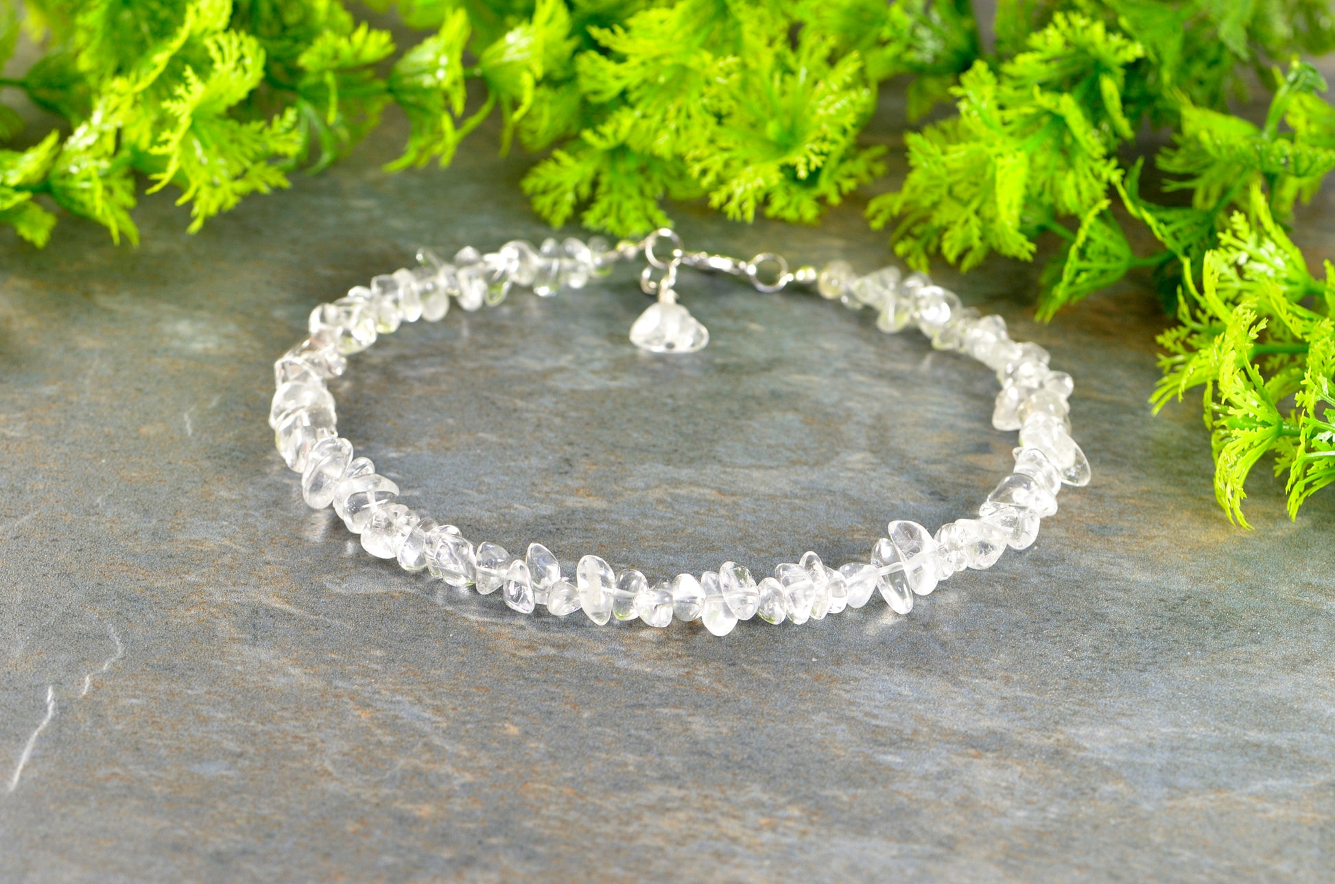Clear Quartz Crystal Chip Choker Necklace for women.