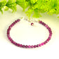 Close up of Faceted Ruby Bracelet with Sterling Silver Clasp.