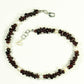 Top view of Freshwater Pearls and Garnet Crystal Chip Choker Necklace.