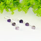 Natural Amethyst Heart Dangle Earrings for women.