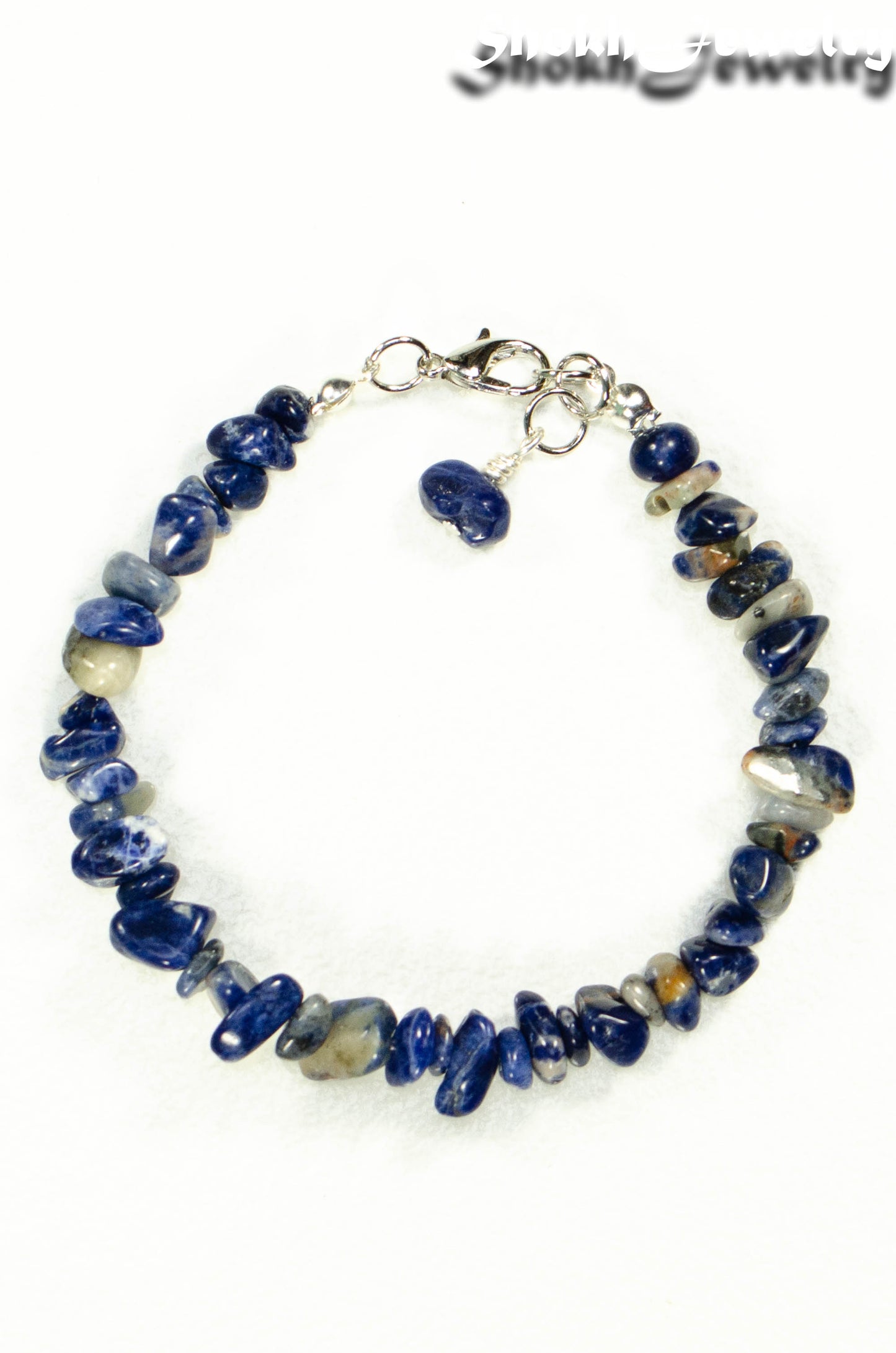 Natural Sodalite Chip Bracelet with Clasp