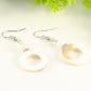 White Doughnut Seashell Earrings.