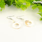 White Doughnut Seashell Earrings.