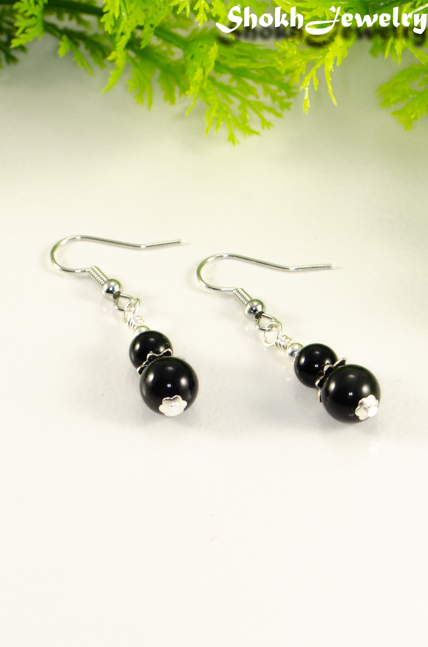 Small Black Obsidian Earrings.