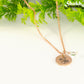 Close up of Rose Gold Plated April Birth Flower Necklace with Clear Quartz Birthstone Pendant.