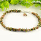 Natural Unakite Crystal Chip Anklet.