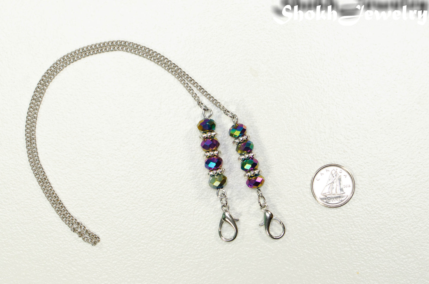 Sparkly Glass Crystal Eyeglass Chain, Beaded Face Mask Lanyard