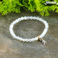 6mm White Opal Bracelet with Initial.