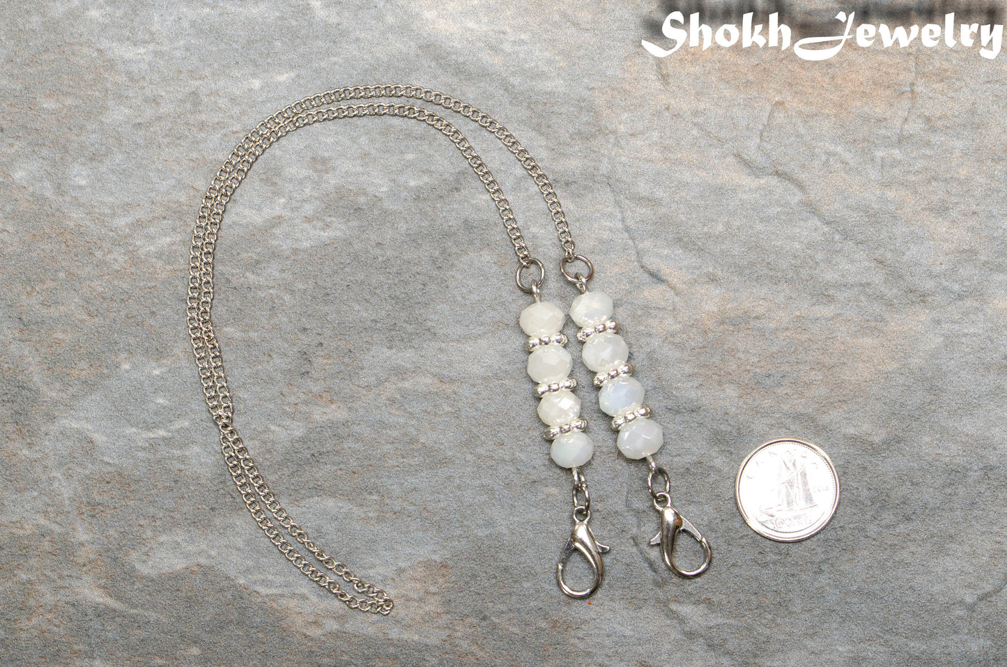 Sparkly Glass Crystal Eyeglass Chain, Beaded Face Mask Lanyard