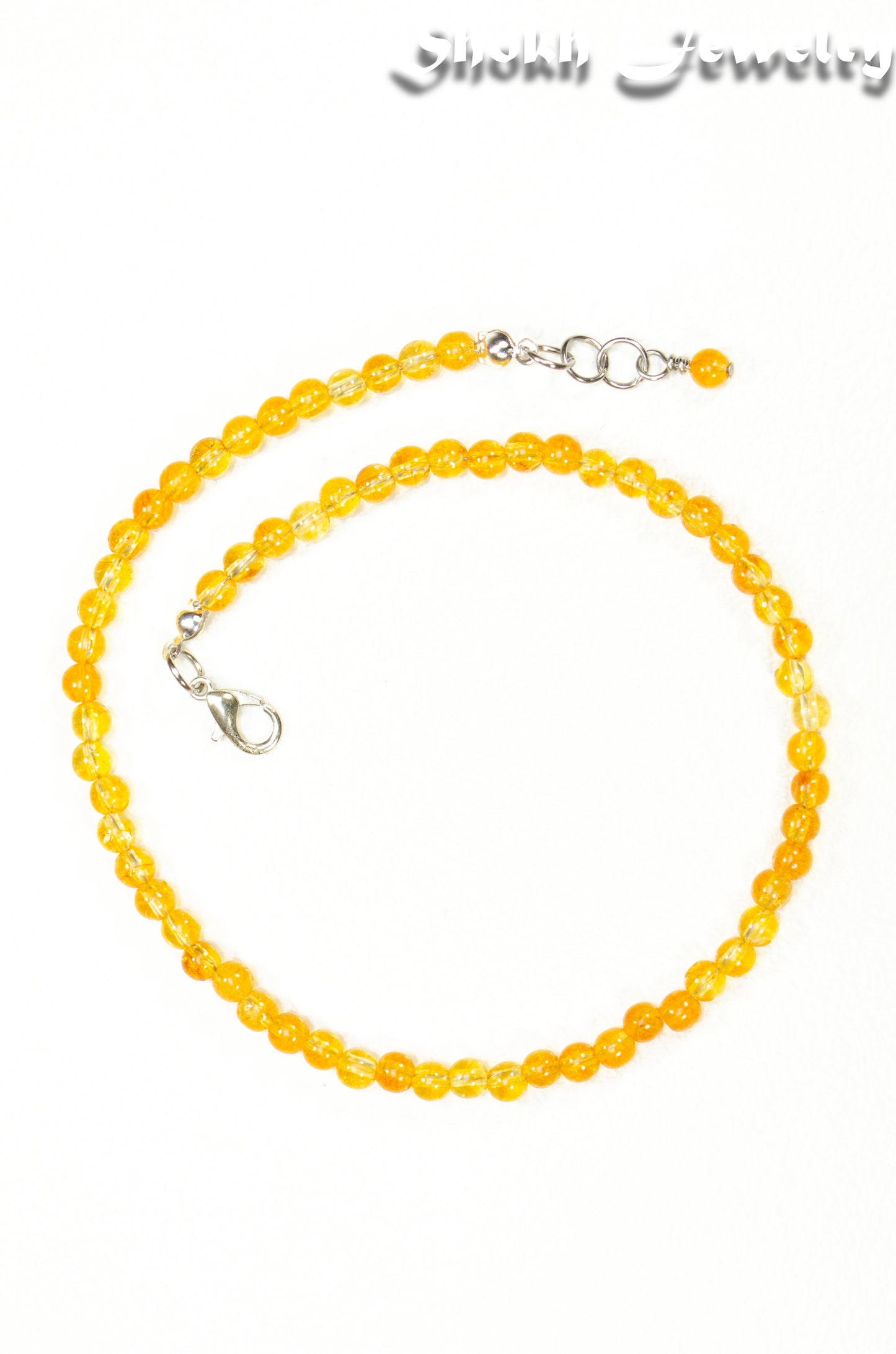 4mm Citrine Crystal Choker Necklace