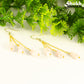 Long Gold Plated Chain and Rose Quartz Crystal Chip Earrings for women.