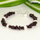Natural Garnet Crystal Chip and Pearls Bracelet.