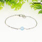 8mm Aquamarine and Chain Anklet.