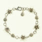 Top view of Tibetan Silver Flower Link Bracelet.