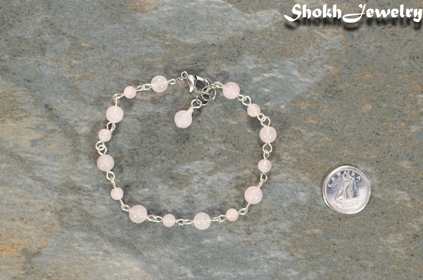 Handmade Rose Quartz Link Chain Anklet