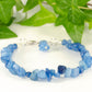 Natural Blue Quartzite Crystal Chip Bracelet.
