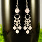 Close up of Statement Rose Quartz Chandelier Earrings.