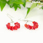 Natural Red Coral Crystal Chip Earrings.