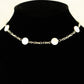 Close up of Seashell and Dainty Chain Choker Necklace.