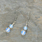 Top view of Small Opalite Crystal Earrings.